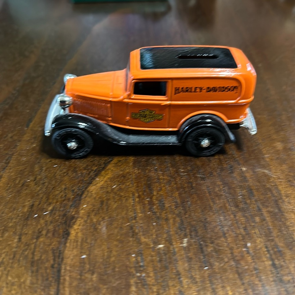 Harley Davidson die cast coin bank 1932 ford panel delivery truck